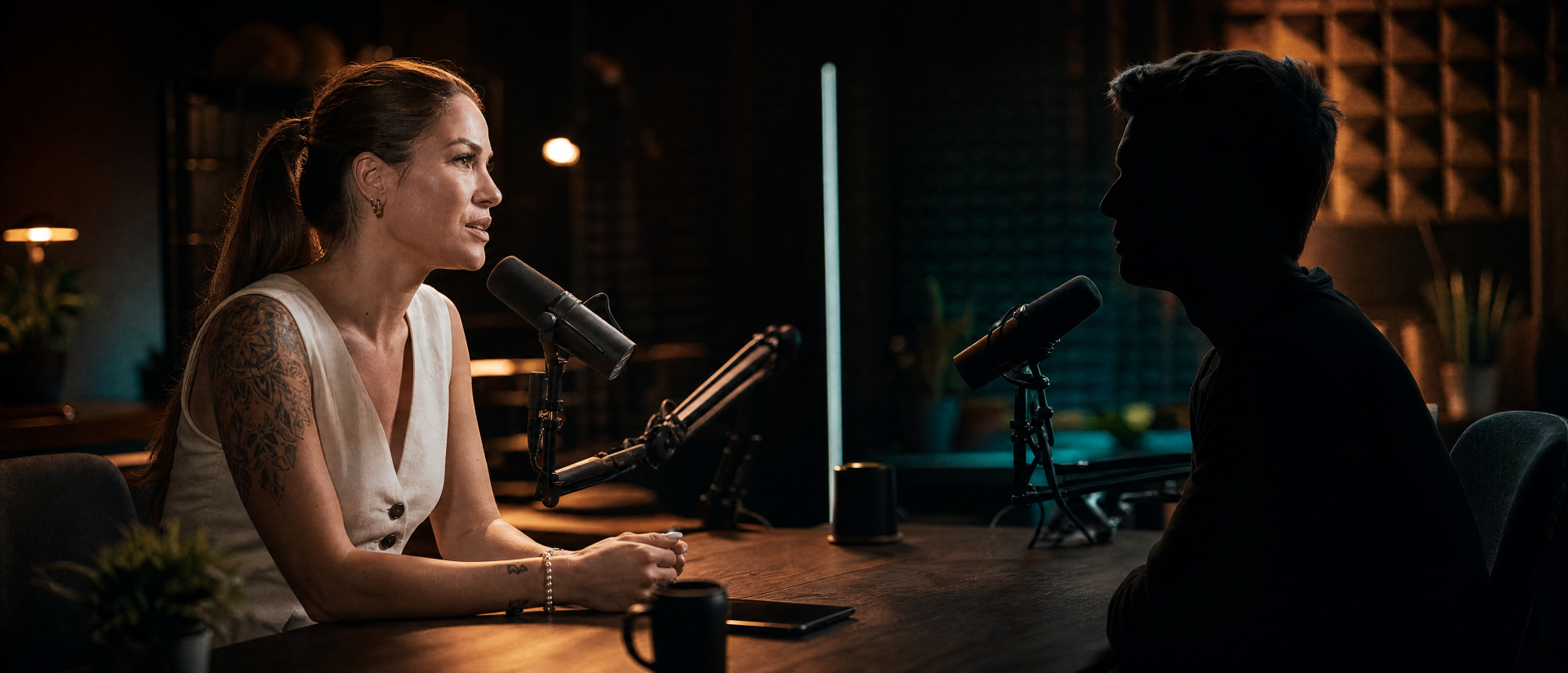 Entretien filmé en studio, publié sur votre chaîne